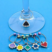 custom printing high heel wine glass charm